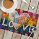 Linens Dining Table Placemats LGBT LOVE Series Heat Resistant Waterproof Oil Proof and Insulated Household Dining Table Mats for Kitchen Coffee Center Table Side Party 1PC