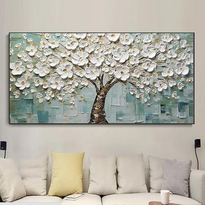 Hand Paint Abstract Big Gold Tree On Canvas Painting Large Original Flower Pcitures Living Room Wall Decor Knife Paintings No Frame