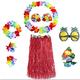 Party-Kostüm für Erwachsene, Strand, hawaiianischer Grasrock, Tanzkostüm, 8-teiliges Set, Ananas-Brille, Make-up-Ball