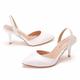 Women's Wedding Shoes Pumps Valentines Gifts Party Wedding Sandals Bridal Shoes Bridesmaid Shoes Stiletto Pointed Toe Elegant Casual Minimalism Faux Leather Silver Navy Black