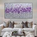 Hand painted Gold Silver Teal White Abstract Painting on Canvas Abstract Tulip Floral painting wall Art Textured Thick Painting for Living Room bedroom Home Wall Decor Woman Art Gift