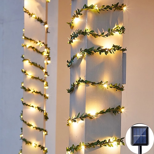 Luce solare esterna per esterno foglia solare impermeabile per esterni 5m 50 leds luci per stringa fata natale matrimonio giardino decorazione per patio luce solare per giardino a led