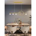 Kitchen Island Light/Lighting Over Table 80/95/120cm Farmhouse Lighting Fixtures Ceiling Hanging Pendant Modern Linear Chandelier with Clear Glass Globe Shade for Dining Room 110-240V