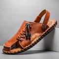sandali in pelle microfibra da uomo sandali estivi neri pantofole scarpe fatte a mano sandali piatti taglie forti casual vacanza all'aria aperta spiaggia fascia elastica traspirante scarpe rosso marrone giallo marrone
