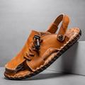 sandali in pelle microfibra da uomo sandali estivi neri pantofole scarpe fatte a mano sandali piatti taglie forti casual vacanza all'aria aperta spiaggia fascia elastica traspirante scarpe rosso marrone giallo marrone