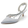 Per donna Tacchi scarpe da sposa Regali di San Valentino Scarpe Bling Bling Feste Sandali da sposa Scarpe da sposa Scarpe da damigella d'onore Estate Primavera Con diamantini Basso Appuntite Elegante