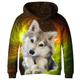 Bambino Da ragazzo Felpa con cappuccio Manica lunga Stampa 3D Con cagnolino Animali Tasche Giallo Bambini Top Autunno Primavera Attivo Di tendenza Giornaliero Giornaliero Al coperto Esterno Standard