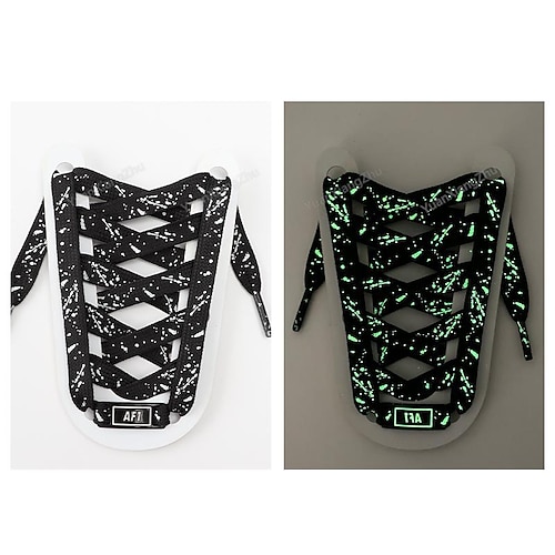 lacci con motivo fosforescente per Air Force 1: lacci piatti luminosi per Halloween, Natale, feste e personalizzazione streetwear