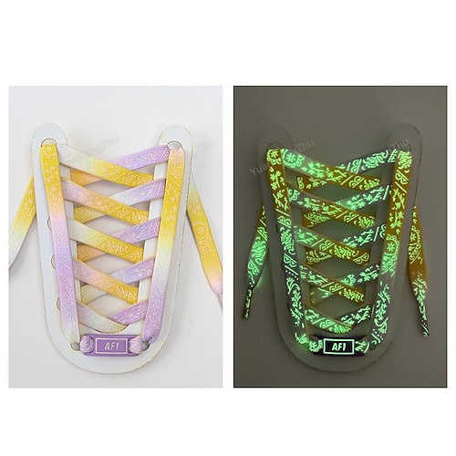 lacci con motivo fosforescente per Air Force 1: lacci piatti luminosi per Halloween, Natale, feste e personalizzazione streetwear