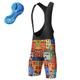 Per uomo Salopette da ciclismo Bicicletta Pantaloni Ciclismo da montagna Cicismo su strada Gli sport Pop art Pad 3D Ciclismo Traspirante Asciugatura rapida Blu Arancione Poliestere Elastene