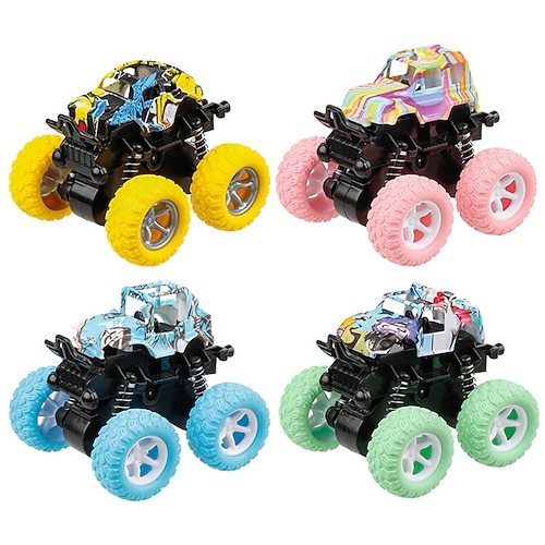 4 Pezzi Veicoli Fuoristrada Inerziali Giocattoli Super Resistenti Modello Auto in Scalata BabyCar Giocattolo per Bambini Auto a quattro ruote motrici Regalo di Natale