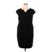 Mix by 41 Hawthorn Casual Dress - Sheath V-Neck Short sleeves: Black Print Dresses - New - Women's Size 1X