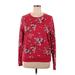 Divided by H&M Sweatshirt: Red Floral Tops - Women's Size X-Large