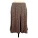 Lands' End Casual Midi Skirt Long: Brown Leopard Print Bottoms - Women's Size X-Large
