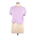 Adidas Active T-Shirt: Purple Solid Activewear - Women's Size Large