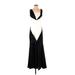 ABS Allen Schwartz Cocktail Dress - Midi V Neck Sleeveless: Black Solid Dresses - Women's Size 4
