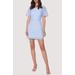 Lost + Wander High Tide Grid Overlay Minidress - Blue - LOST AND WANDER Dresses