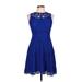 Adelyn Rae Casual Dress - Fit & Flare: Blue Dresses - New - Women's Size Large