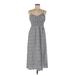H&M Casual Dress - Midi V Neck Sleeveless: Gray Dresses - Women's Size Medium