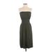 Lark + Grey Casual Dress - Party Strapless Sleeveless: Green Print Dresses - Women's Size Small