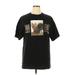 Rock and Roll Hall of Fame + Museum Short Sleeve T-Shirt: Black Print Tops - Women's Size X-Large