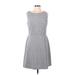 AB Studio Casual Dress - Shift: Gray Tweed Dresses - Women's Size 10