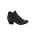 FLY London Ankle Boots: Slip On Chunky Heel Casual Gray Solid Shoes - Women's Size 38 - Round Toe