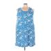 Draper James Casual Dress - Shift Scoop Neck Sleeveless: Blue Dresses - New - Women's Size 2X-Large