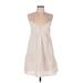 Wild Fable Casual Dress - Mini Plunge Sleeveless: Ivory Dresses - Women's Size Medium