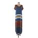 Lularoe Casual Dress - Maxi: Blue Stripes Dresses - Women's Size Small