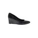 Stuart Weitzman Wedges: Black Print Shoes - Women's Size 9 1/2 - Almond Toe