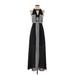 Le Sample Cocktail Dress - A-Line Plunge Sleeveless: Black Solid Dresses - Women's Size Small