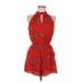 As U Wish Casual Dress - Mini: Red Print Dresses - Women's Size Medium