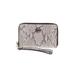 MICHAEL Michael Kors Leather Wristlet: Gray Snake Print Bags