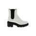 Stuart Weitzman Boots: Rain Boots Chunky Heel Casual White Shoes - Women's Size 7 1/2 - Round Toe