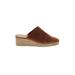 Lucky Brand Mule/Clog: Slip On Wedge Bohemian Brown Print Shoes - Women's Size 10 - Almond Toe