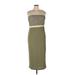R&M Richards Casual Dress - Sheath High Neck Sleeveless: Green Print Dresses - Women's Size 14