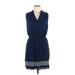 Market and Spruce Casual Dress - Shirtdress: Blue Dresses - Women's Size Large