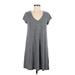 Gap Casual Dress - Mini V Neck Short sleeves: Gray Dresses - Women's Size Medium