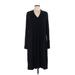 Eileen Fisher Casual Dress - Shift V-Neck Long sleeves: Black Solid Dresses - Women's Size X-Large