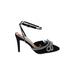 Top Moda Heels Black Print Shoes - Women's Size 7 - Open Toe