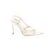 Zara Heels: Slingback Stilleto Cocktail Party Ivory Solid Shoes - Women's Size 38 - Open Toe