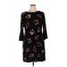 Tommy Hilfiger Casual Dress - Shift High Neck 3/4 sleeves: Black Print Dresses - Women's Size 14