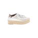 Steve Madden Flats: Espadrille Platform Boho Chic White Solid Shoes - Women's Size 6 - Almond Toe