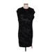 Helmut Lang Casual Dress - Shift Crew Neck Short sleeves: Black Print Dresses - Women's Size Medium