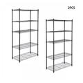 Wire Shelving Adjustable Steel Storage 5 Tier Heavy Duty Storage Shelves Garage Shelf Metal Shelving Organization Set of 2 Black.