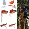 2 Gears Tree Climbing Spike Tool Set Adjustable Lanyard Rope Rescue Safety Belt