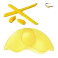 Walleva Yellow Replacement Lenses And Yellow Rubber Kit for Oakley Fast Jacket Sunglasses
