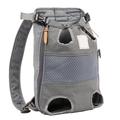 Out Pet Backpack Stripe Color Contrast Dog Chest Dog Backpack - grey