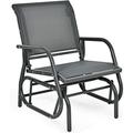 Swing Glider Chair W/Study Metal Frame Comfortable Patio Chair Love-Seat for Garden Porch Backyard Poolside Lawn Outdoor Rocking Chair (1 Gray)